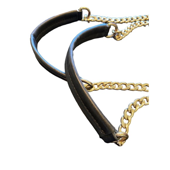 JUICY COUTURE Black Leather Hand Bag XL shopper - Chain Link Strap - Excellent! - Picture 8 of 11